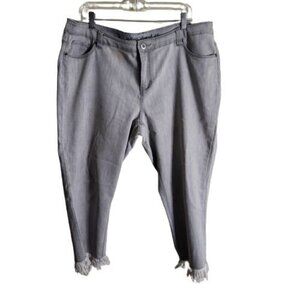 Indigo Thread Co Gray Cropped Raw Hem Jeans Size 18W